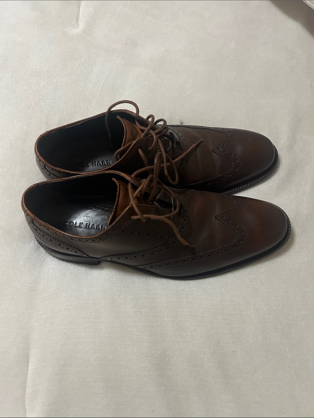 Cole Haan Dark Brown Leather Wingtip Derby Oxfords